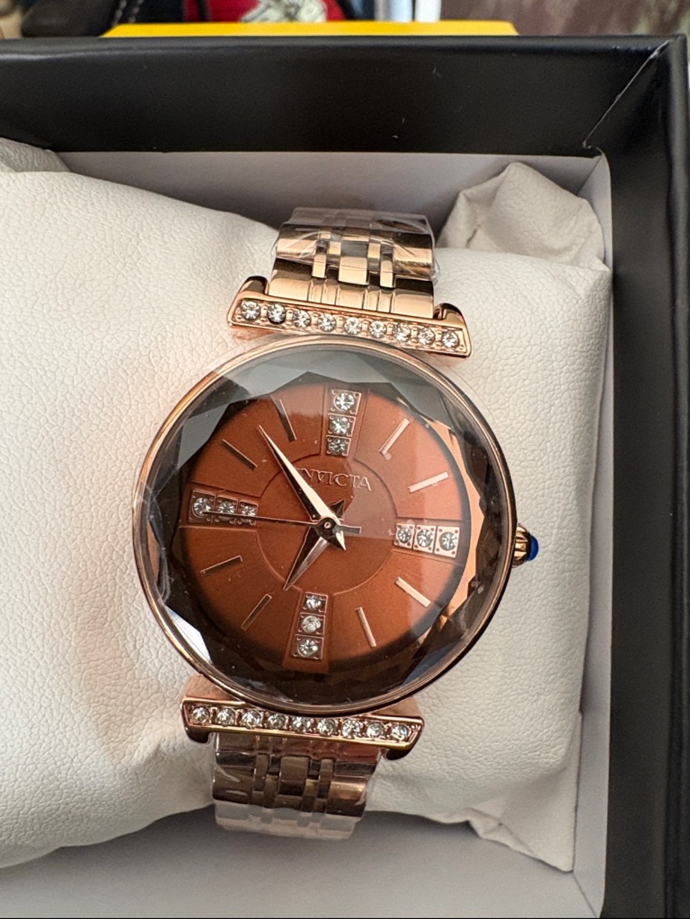 Invicta Rose Gold and Brown Crystal Accent Women's Watch. NWT